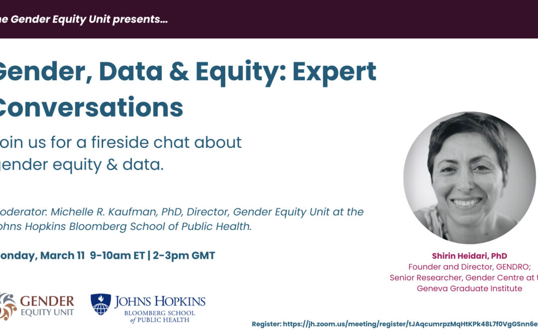 Gender, Data Equity : Expert conversations.